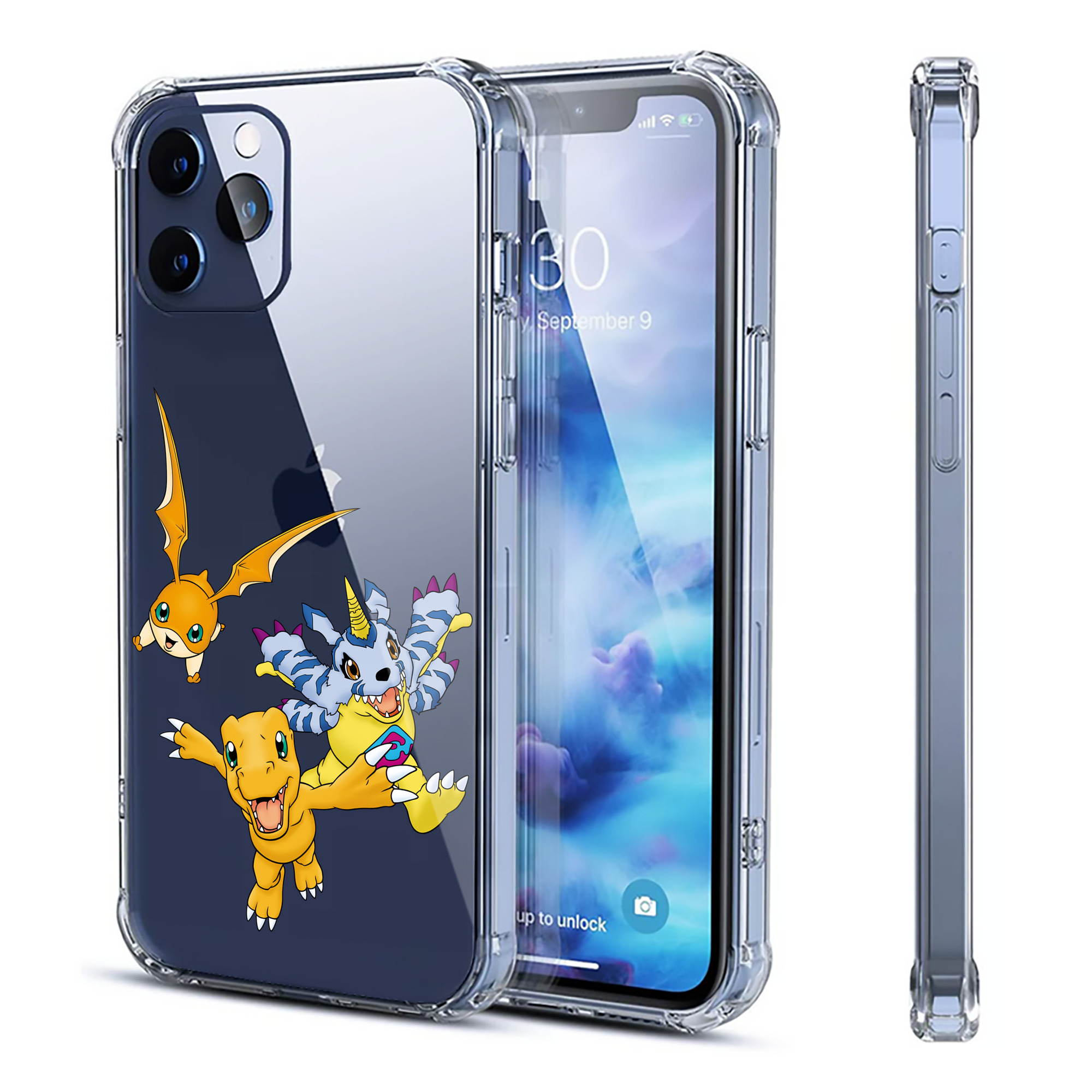 （画像用） Digimon デジタルモンスター/デジモン 【iPhone 12シリーズ対応】透明スマホケース（クリアソフトケース）